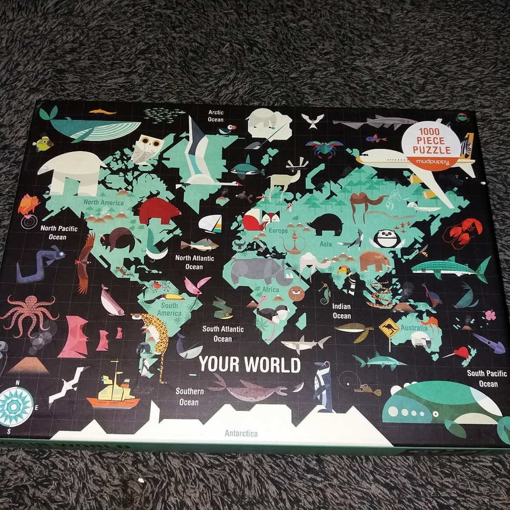 Mudpuppy puzzle 1000 Your World 20×27" Used